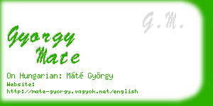 gyorgy mate business card