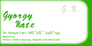 gyorgy mate business card